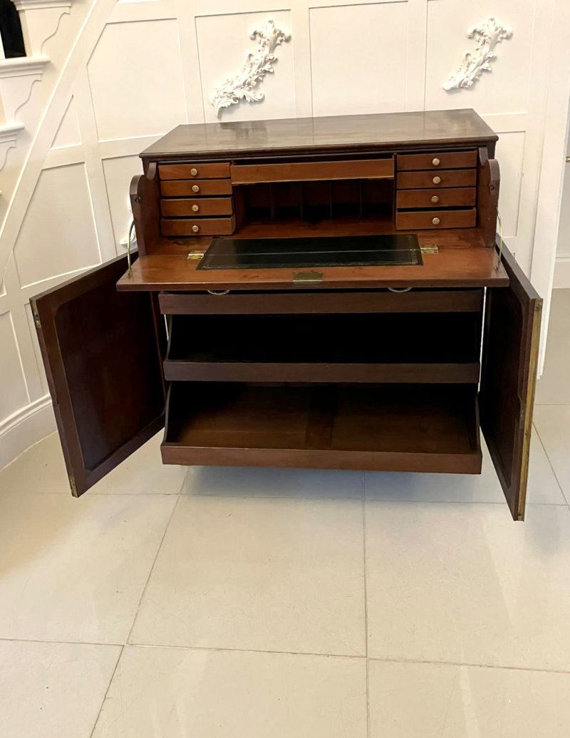 Antique George III Quality Figured Mahogany Secretaire Desk/Cabinet - Image 8